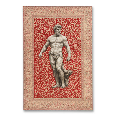 MOSSO Green Vintage Washable Woven Backing Area Rug