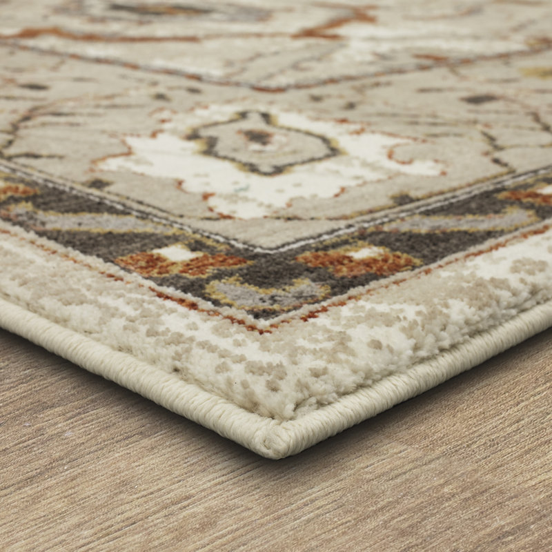 Khamal Alabaster Area Rug, Rectangle 5'3" x 7'10"