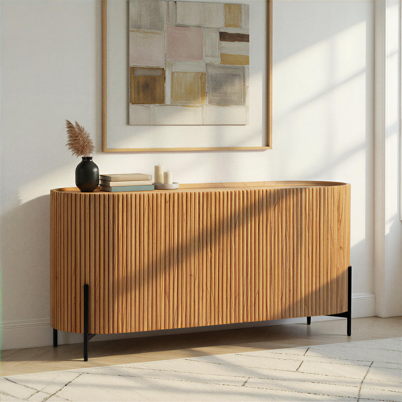 Tala 59" Wide Mindi Wood Sideboard, Natural