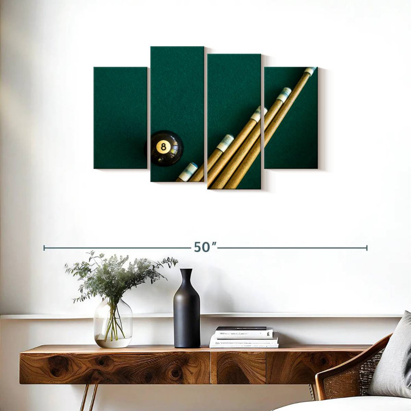 Billiard Ball And Sticks, H 22 po x l 36 po