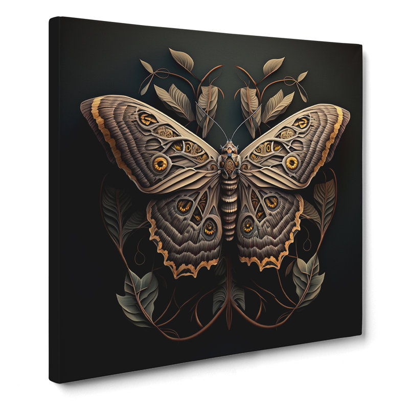 Moth Ornamental - Wrapped Canvas, 35cm H x 35cm W x 3cm D
