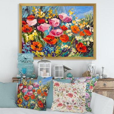 " Colourful Spring Wildflowers " Painting Print