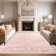 Distressed Abstract Non Slip Washable Area Rug(6'X9', Pink)