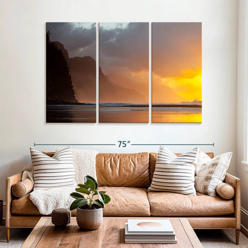 Coucher de soleil Gillard Na Pali, H 14 po x l 23 po