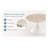 White and Travertine Nesting Round Coffee Table Set with Hourglass Base