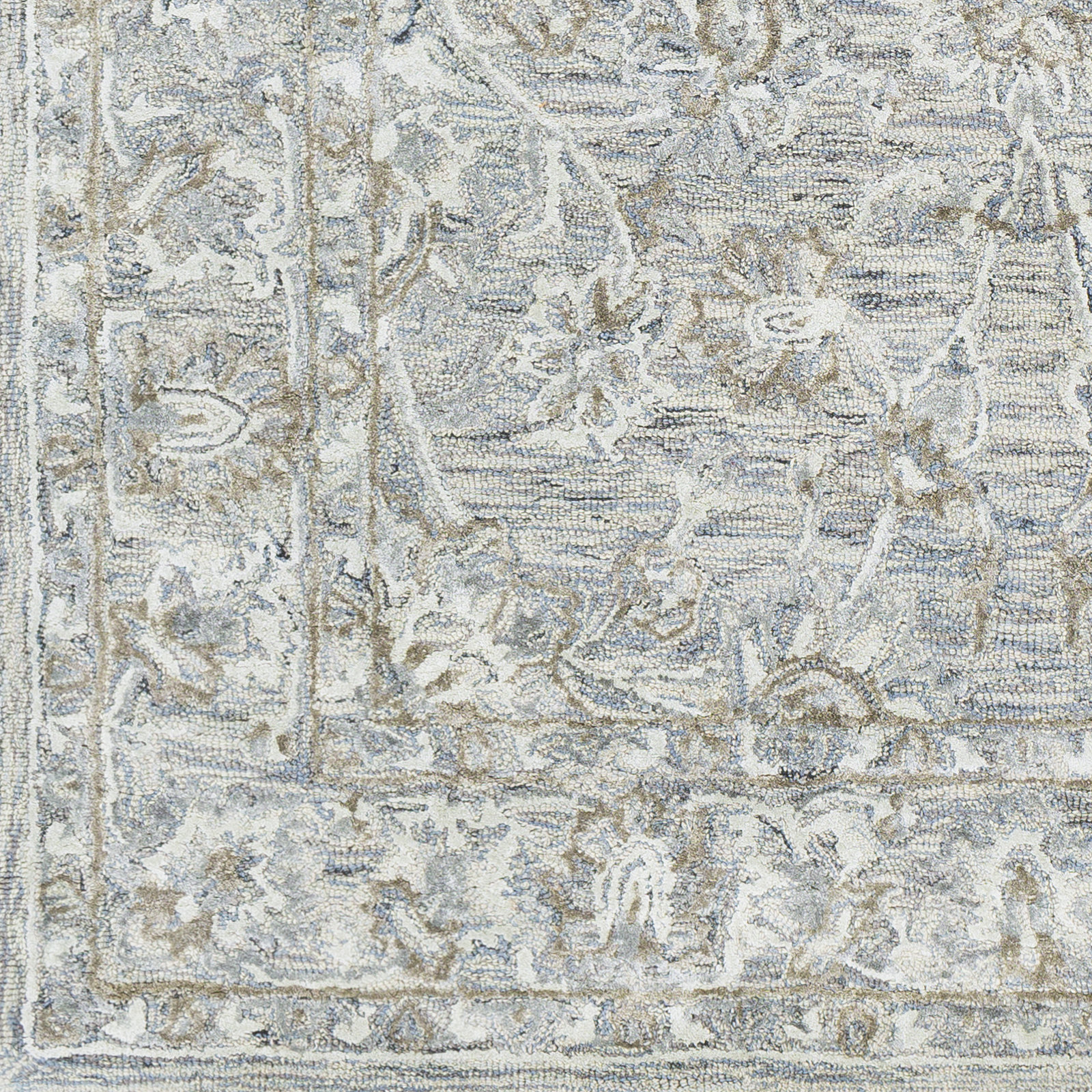 Cait Handmade Denim/Taupe/Ivory/Sage Rug, Rectangle 7' x 9'