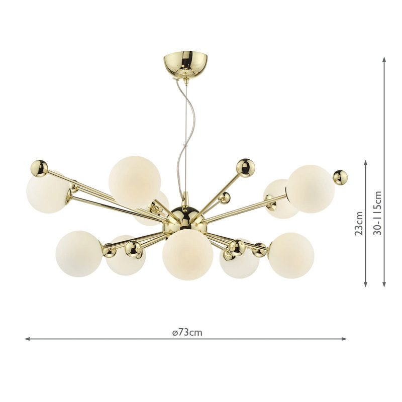 Briony 10 - Light Sputnik Chandelier, Gold