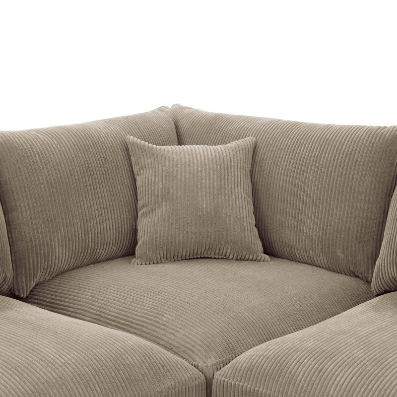 Caileigh 3 - Piece Corduroy Sectional