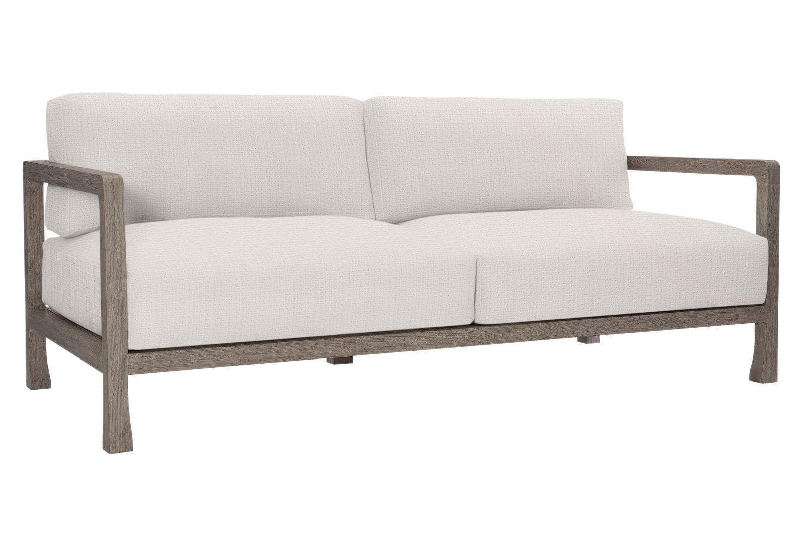 Tanah 80" Teak Patio Sofa, White Sunbrella 6063-000