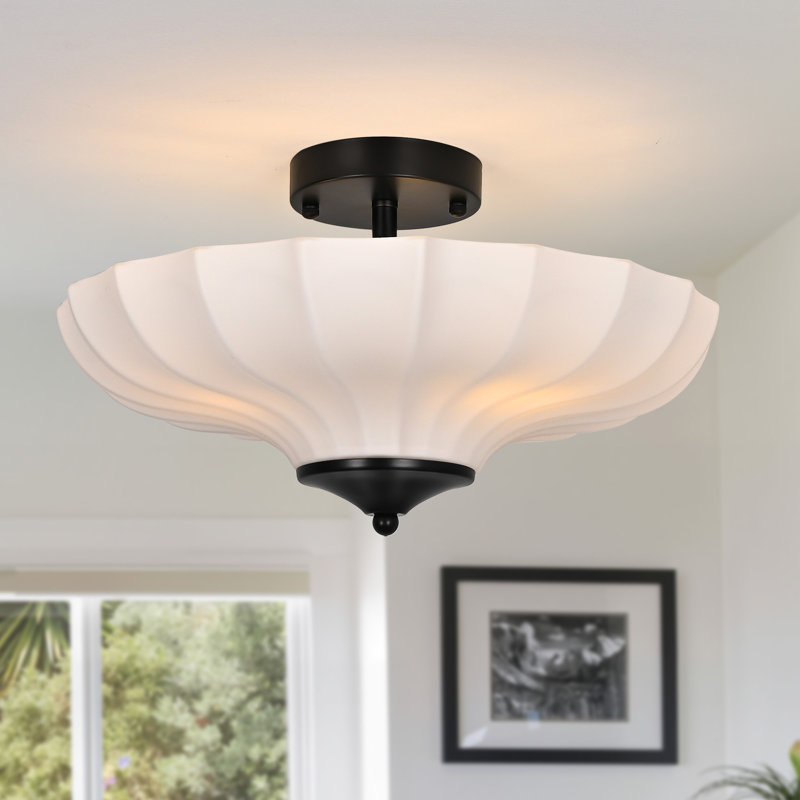 Plafonnier semi-encastré 3 lumières Modern, Noir