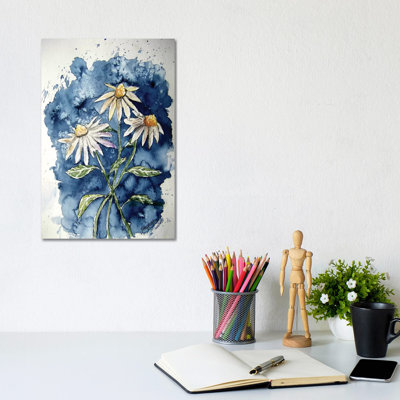 3 Daisies by Derek McCrea - Wrapped Canvas Painting