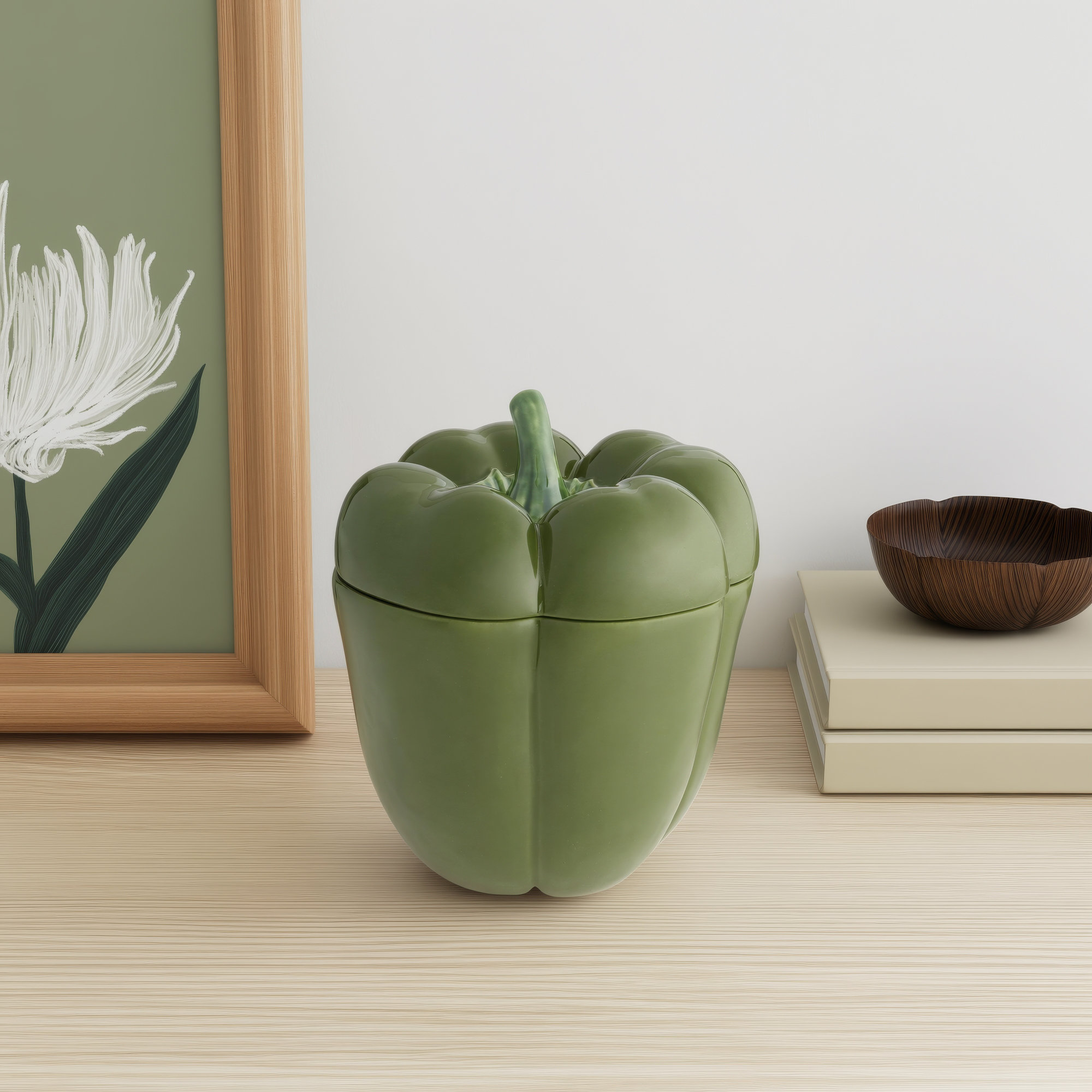 Pepper Small Box, Green,  8.27" H x 7.5" W x 7.5" D