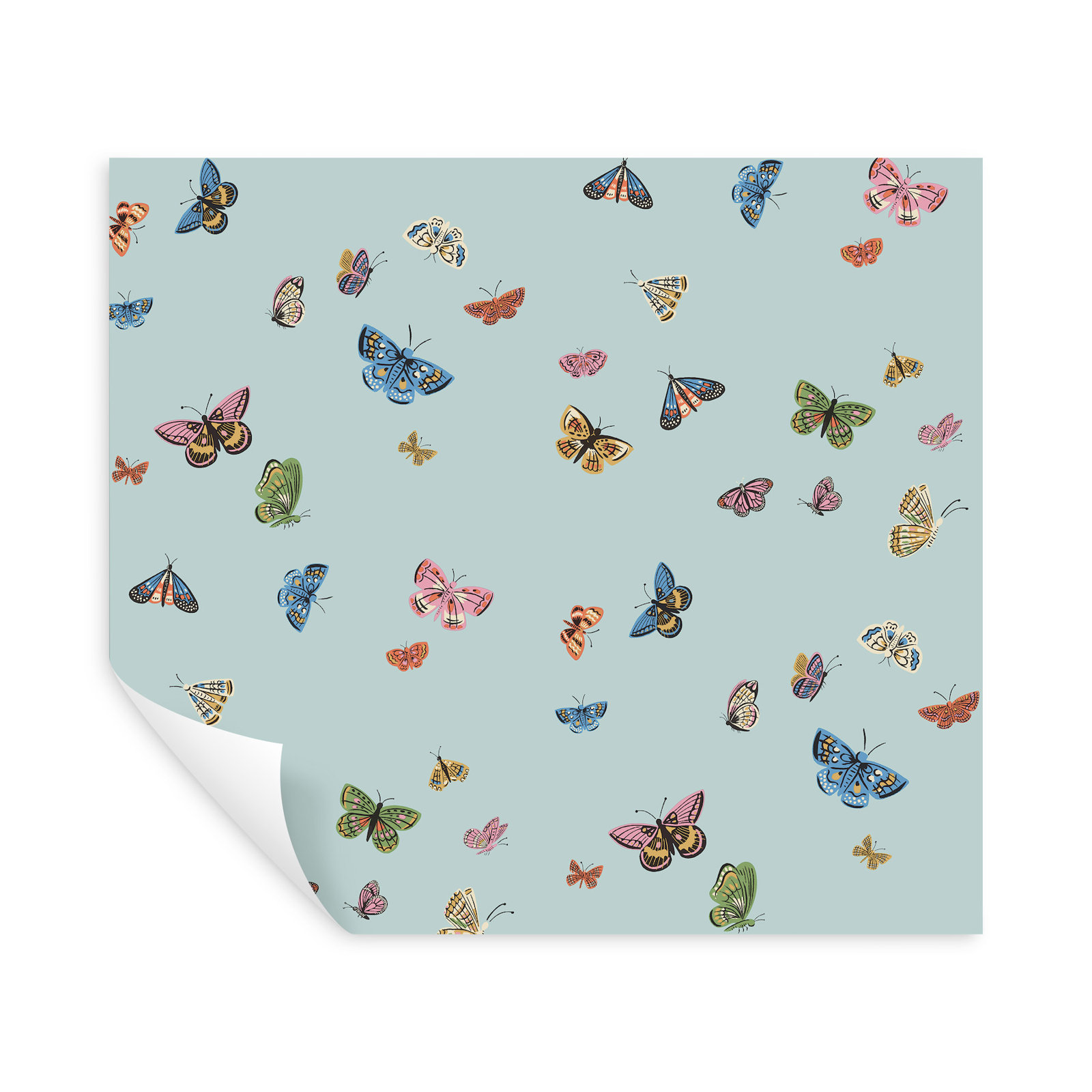 Butterfly House Peel and Stick Wallpaper, Blue