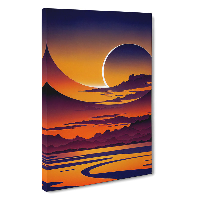 XC1022-1702X Contoured Abstract Sunset - Wrapped Canvas Print, 50cm H x 35cm W x 3cm D
