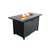 Outdoor Steel Fire Pit Table, 25'' H X 42'' W, Black, 50000btu, Heat Surface With Lid, Push Button Ignition, Concealed Tank W Black , Fuel Storage
