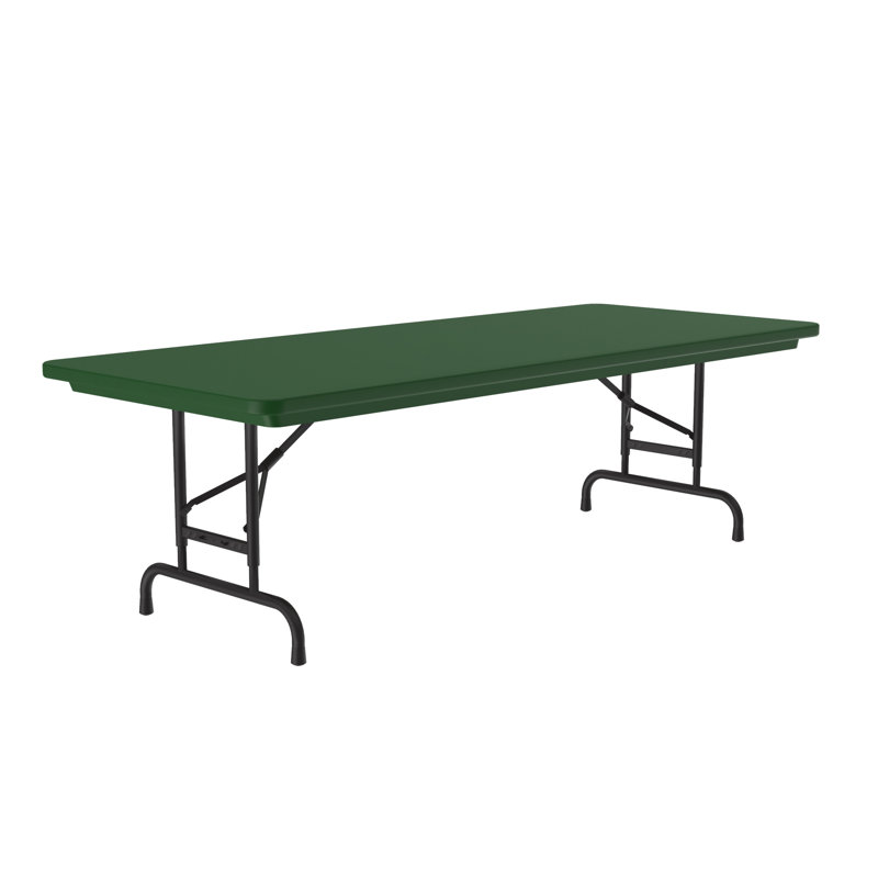 Table pliante rectangulaire en plastique réglable, Vert, H 32 po x L 72 po x l 30 po