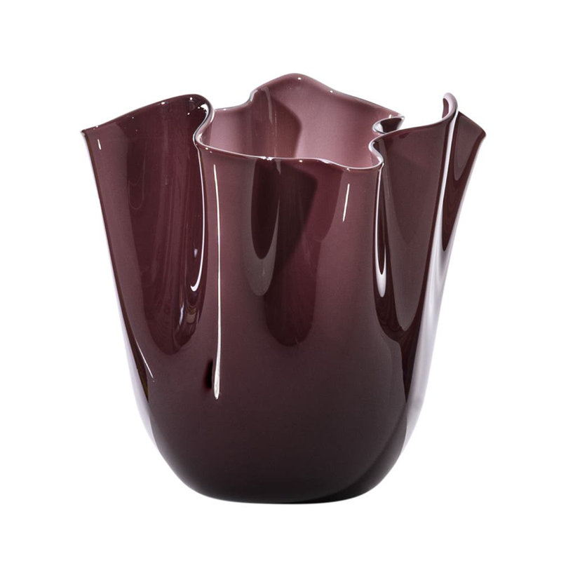 Venini Fazzoletto Vase, 12.2" H x 9.06" W x 9.06" D, Gray