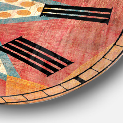 Moroccan Orange Tiles Collage I - Bohemian wall clock