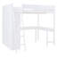 Lit mezzanine double avec bureau et tablette - Blanc