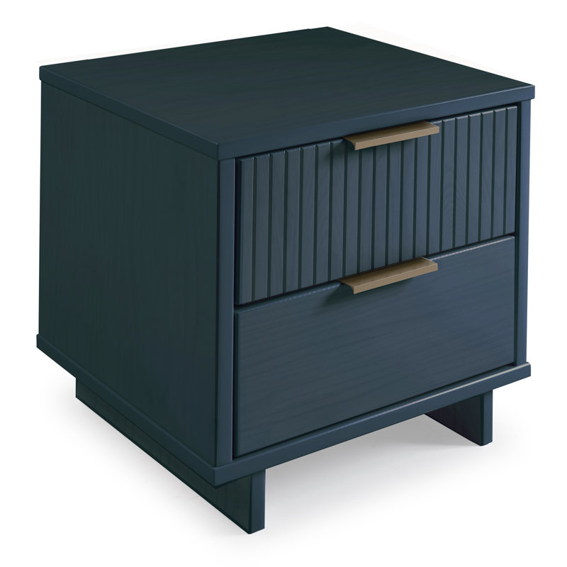 Laureli 18.11'' W Solid Wood Nightstand, Set of 1, Midnight Blue