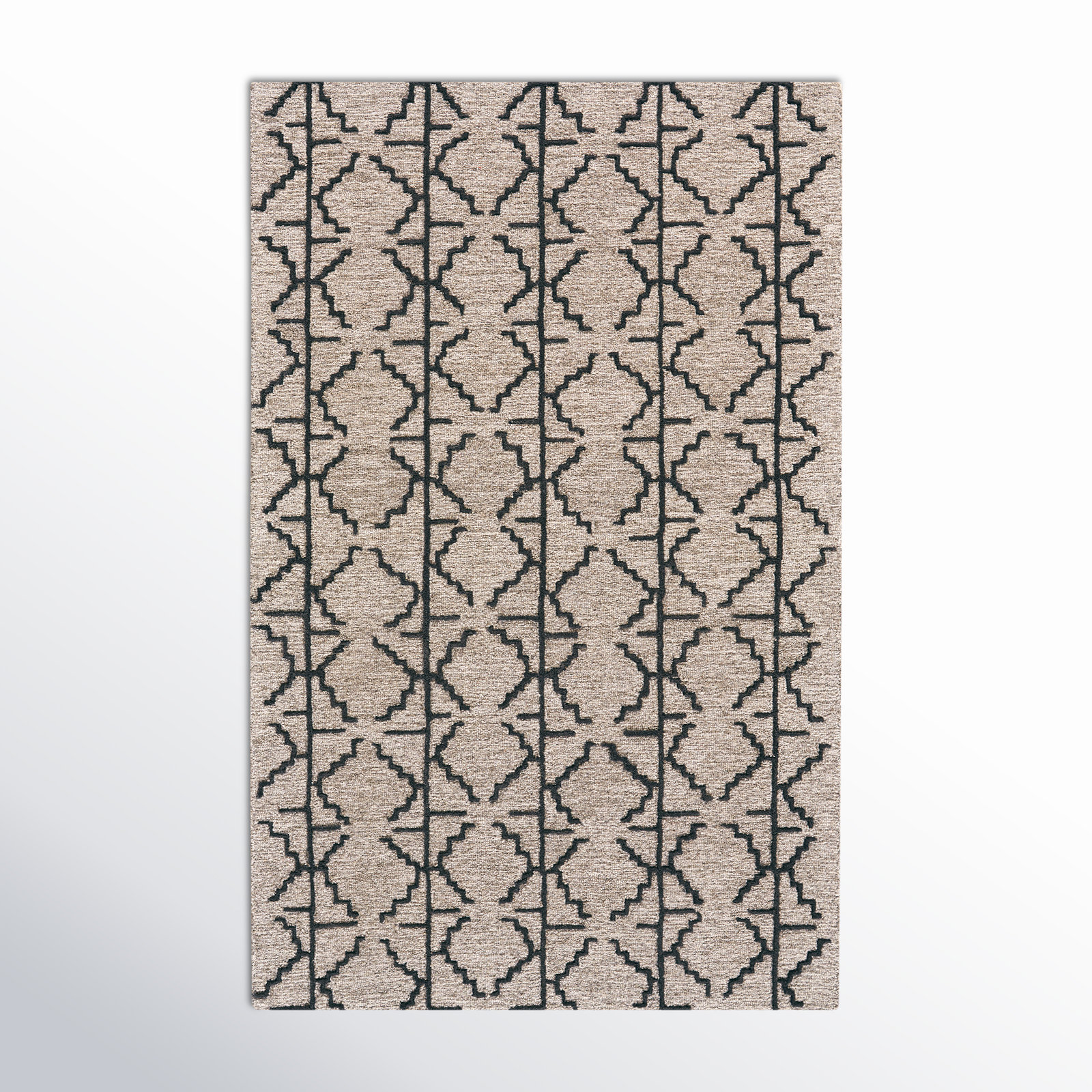 Carlette Hand-Tufted Geometric Wool Rug, Rectangle 8' x 11'