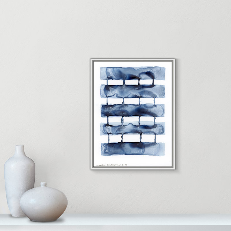 Gareth Stitched Together I by Nikki Galapon - Solid Wood Rectangle Print Single Piece Item on Canvas, White Framed Canvas