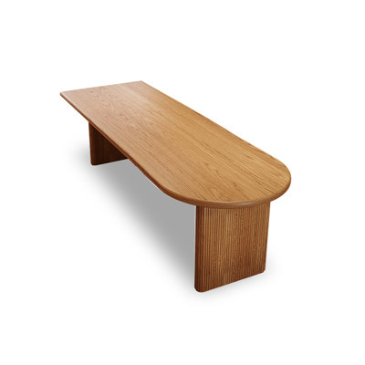 Table de salle à manger rectangulaire en bois massif de couleur noyer clair pour la salle à manger / cuisine