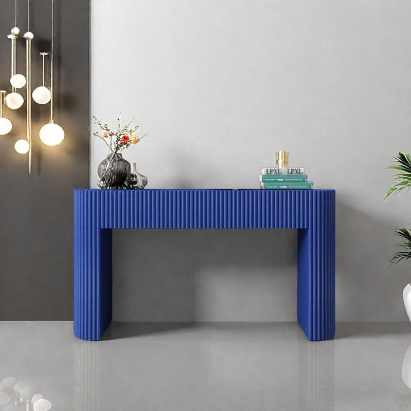 Console moderne minimaliste, H 35,43 po x l 62,99 po x P 15,75 po, Bleu