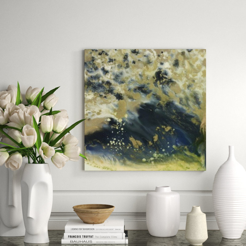 Sapphire Echos I Painting by Blakely Bering, Image Brush Gel, 24" H x 24" W x 1.5" D