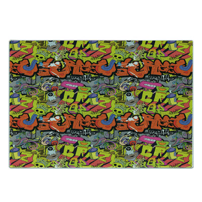 Multicolore planche à découper en verre trempé Ambesonne Graffiti