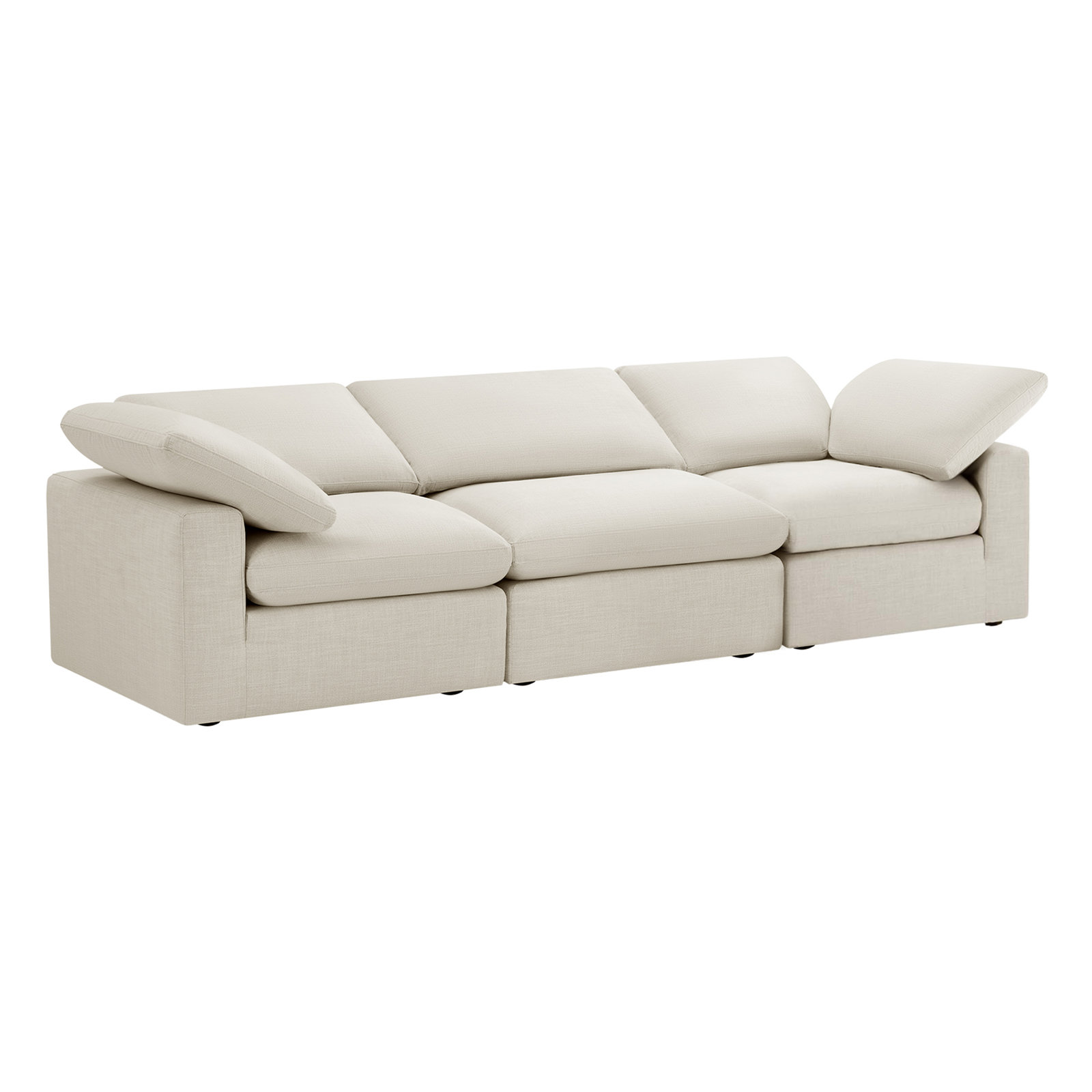 Asher 118" Linen Modular Sectional, Ivory