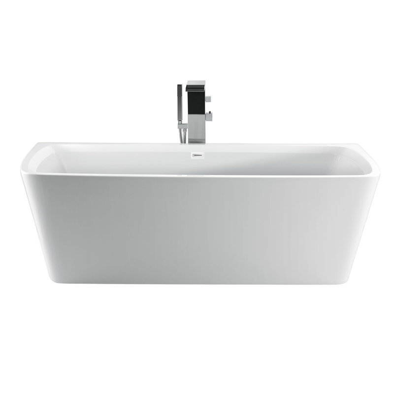 Vincent 70.62'' x 33.25'' Soaking Acrylic Bathtub, White