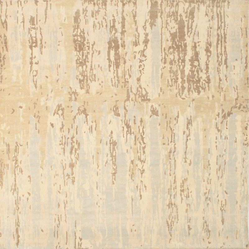 Tapis beige contemporain, Carré 5 pi
