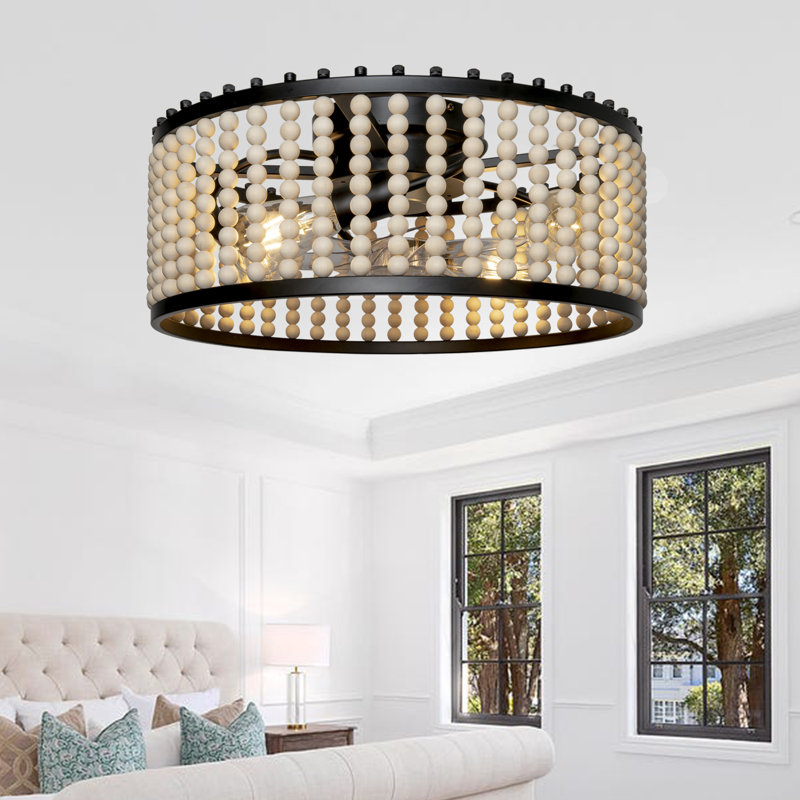 Ventilateur de plafond 20 po Boho Fandelier, Noir