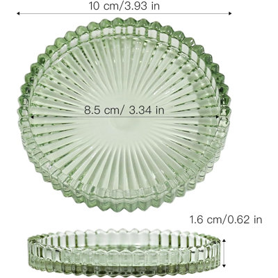 3.8" Glass Pillar Candle Holders Set Of 2