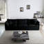 1 + 1 + 3 sièges en noir - revêtement en chenille, base, éponge, pour espace de vie avec 3 chenilles, construction respirante, bureau à domicile