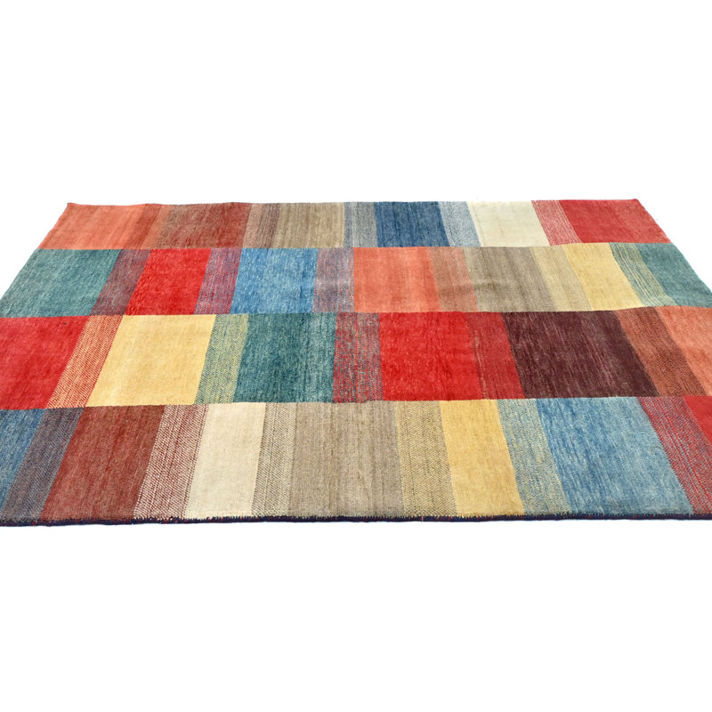 Tapis multicolore moderne 5 x 6 Indo Gabbeh