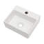 Lavabo de salle de bain mural rectangulaire en céramique blanche 13,6 x 11,6 pouces, teint, faible absorption d'eau, style flottant, accessoires de montage avec lavabo simple, surface lisse acide, moderne
