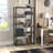 Johann 68"H 4-Tier Metal Tall Rectangular Bookcase in Blackened Bronze-241239116