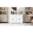 Style Buffet Cabinet White - 2 Drawers, 4 Doors. Versatile For Dining Room. , Painted. Stable Construction Sideboard Entryway. Spacious Storage,