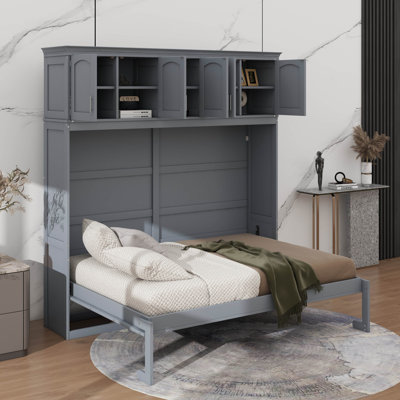 Queen Size Murphy Bed With Top Cabinets