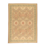 Hand-Knotted High-Quality Brown and Green Area Rug