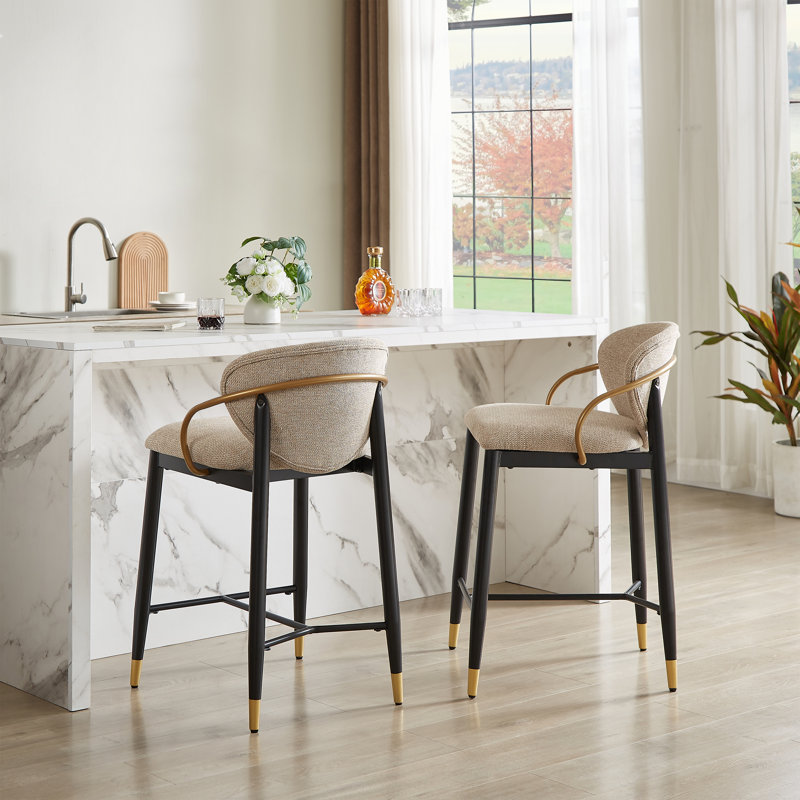 Tabourets de comptoir Mid-Century, Marron clair