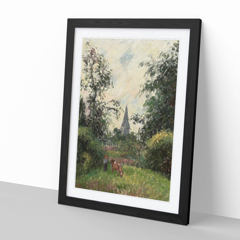 Steeple of Bazincourt by Camille Pissarro - Framed Print, 48cm H x 36cm W x 2cm D, Black