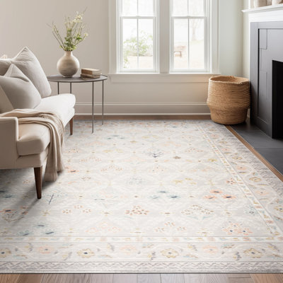 Tapis oriental gris en polyester Ellen