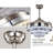 42-Inch Crystal Ceiling Fan with Remote Control, 3-Speed Dimmable LED Chandelier Fan, Retractable Blades for Living Room Bedroom