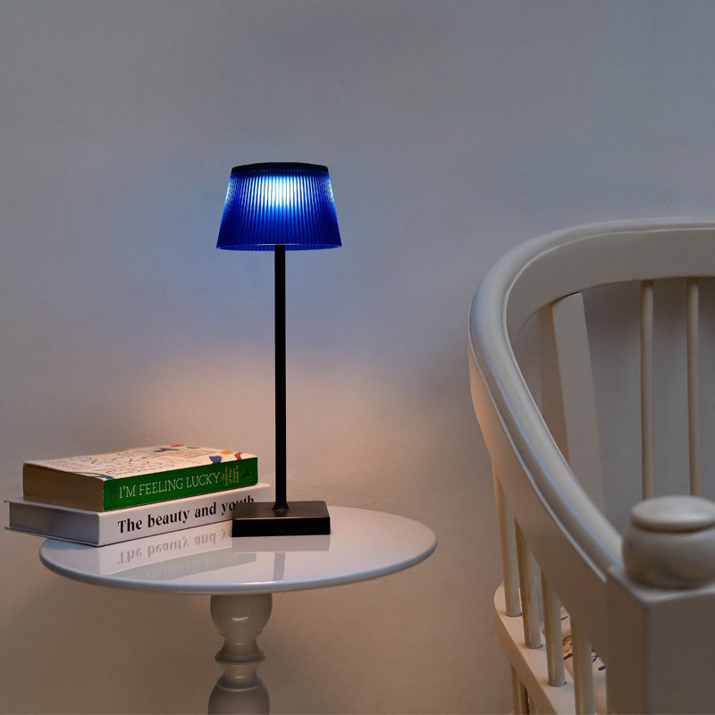 Metal Desk Lamp, Blue, Black