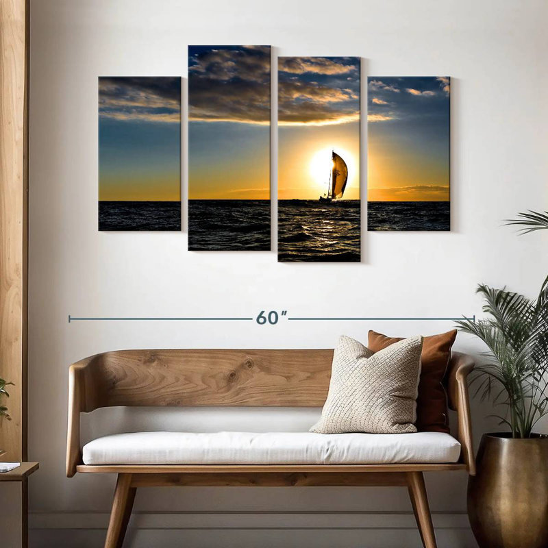 Sailboat Sunrise, H 32 po x l 52 po