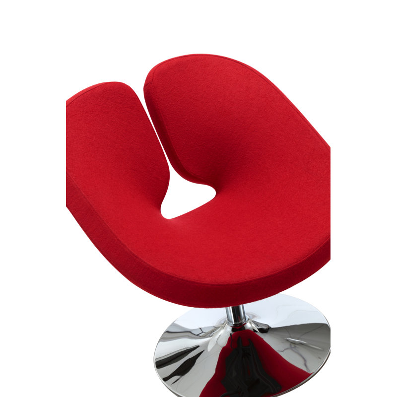 Clitherall Upholstered Swivel Accent Chair, Red Cotton Blend