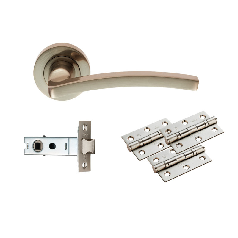 Tavira Latch Door Handle, Satin Nickel